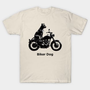 Biker Dog Pit Bull T-Shirt